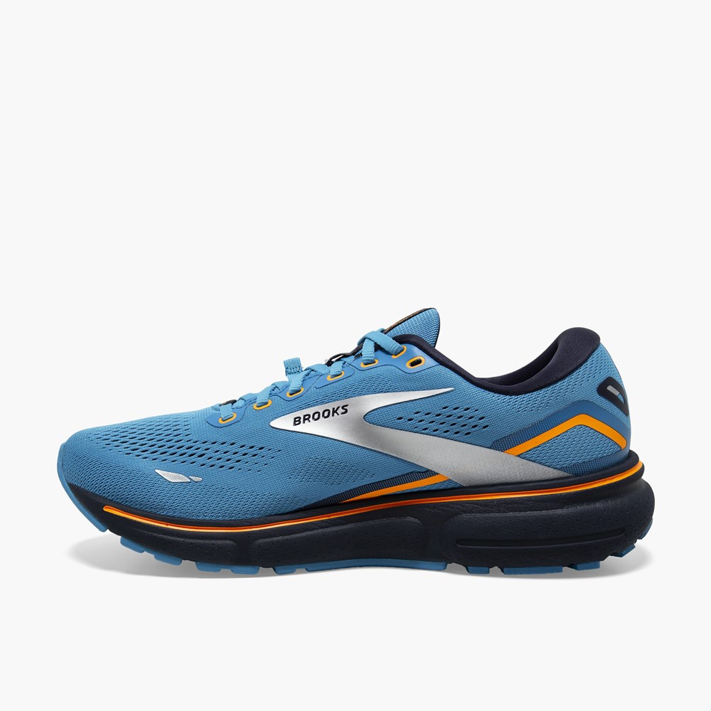 Chaussures Running Route Brooks Ghost 15 GTX Bleu Marine Grise Homme | NRX-2891443